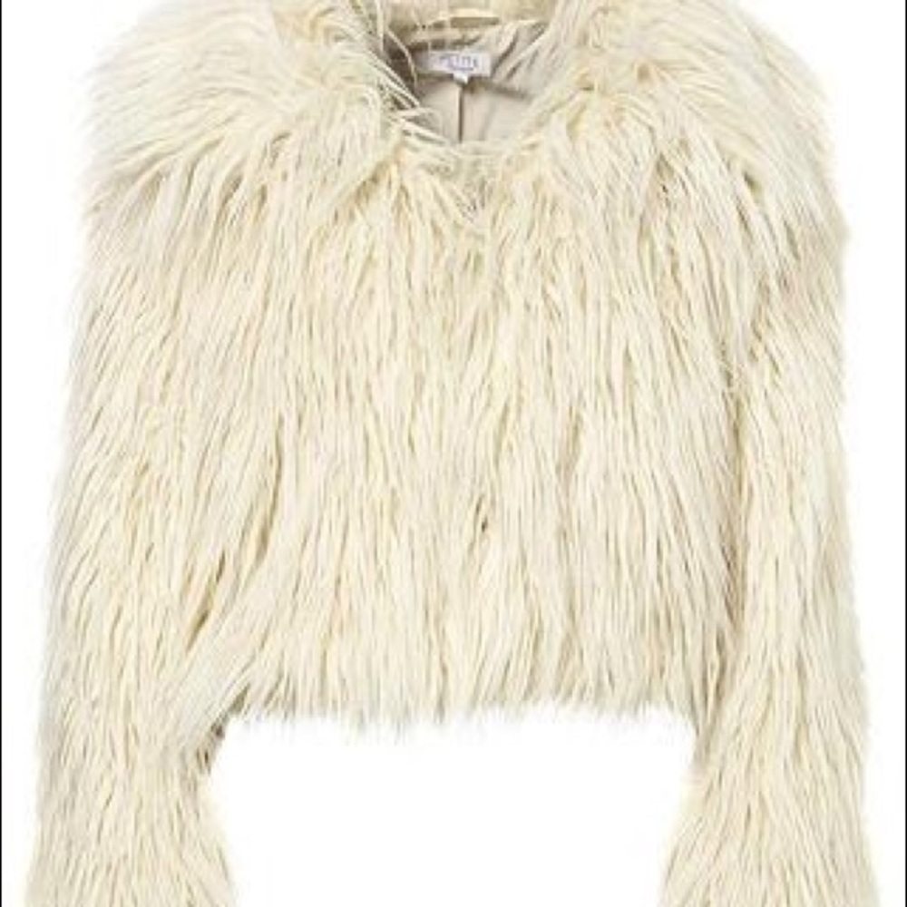 Topshop shaggy faux fur jacket